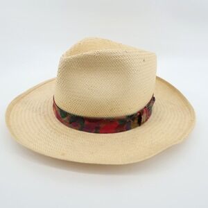 Country‎ Gentleman Straw Cowboy Hat Western Style Fedora Band Accent - Flaws